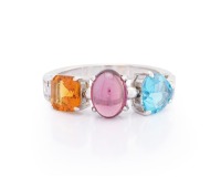BVLGARI GEM SET WHITE GOLD RING