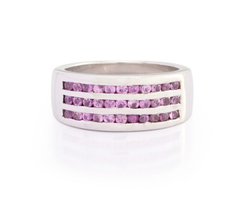PINK SAPPHIRE WHITE GOLD BAND