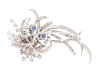 MID-CENTURY SAPPHIRE AND DIAMOND BROOCH - 2