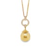 GOLDEN SOUTH SEA PEARL AND DIAMOND PENDANT - 2