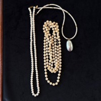 THREE FAUX PEARL NECKLACES