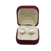 PAIR SOUTH SEA KESHI PEARL STUD EARRINGS