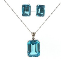 SUITE OF LONDON BLUE TOPAZ JEWELS