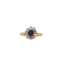 ANTIQUE SAPPHIRE AND DIAMOND RING