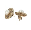FRESHWATER PEARL AND COGNAC DIAMOND EARRINGS - 2