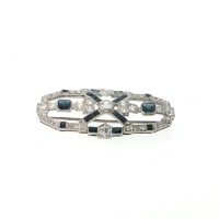 ART DECO SAPPHIRE AND DIAMOND BROOCH