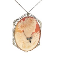 ANTIQUE CAMEO GOLD PENDANT/BROOCH