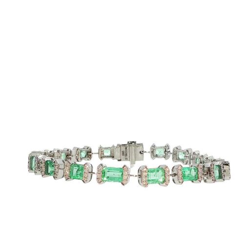 COLOMBIAN EMERALD AND DIAMOND BRACELET