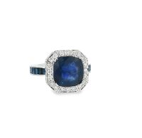 CEYLON SAPPHIRE AND DIAMOND RING