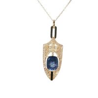 CEYLON SAPPHIRE AND DIAMOND NECKLACE