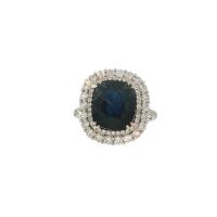 BURMESE SAPPHIRE AND DIAMOND RING