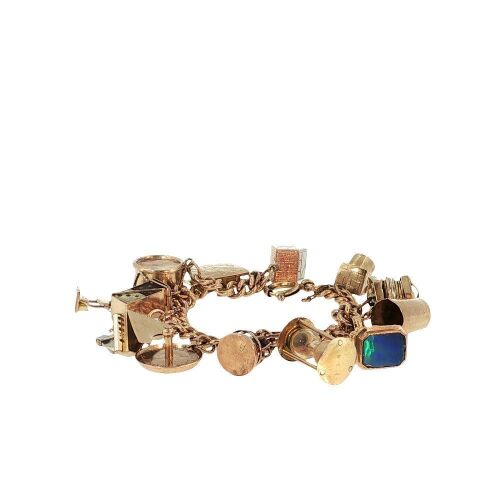ANTIQUE GOLD CHARM BRACELET