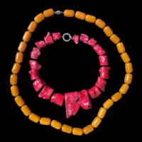TWO GEM SET NECKLACES