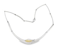 DIAMOND SILVER AND GOLD NECKLACE